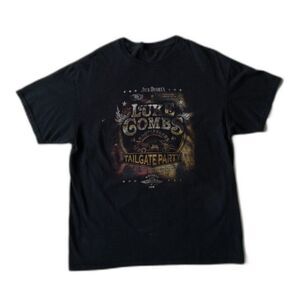 Luke Combs 2023 World Tour Bootleggers Tailgate Party Black T-Shirt Adult Medium